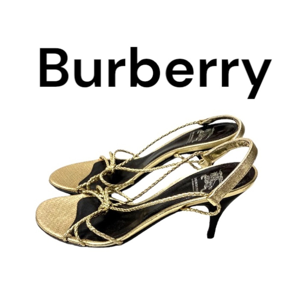 Burberry Gold Braided Strappy Sandals 3” Heel Size EU 37.5 - Picture 2 of 16